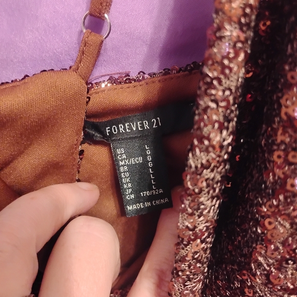Forever 21 Bronze Sequin Backless Dress - Picture 2 of 3